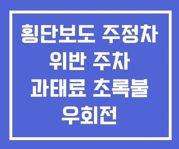 횡단보도 주정차 위반 주차 과태료 초록불 우회전