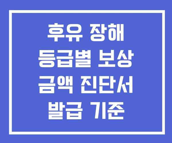 후유 장해 등급별 보상 금액 진단서 발급 기준