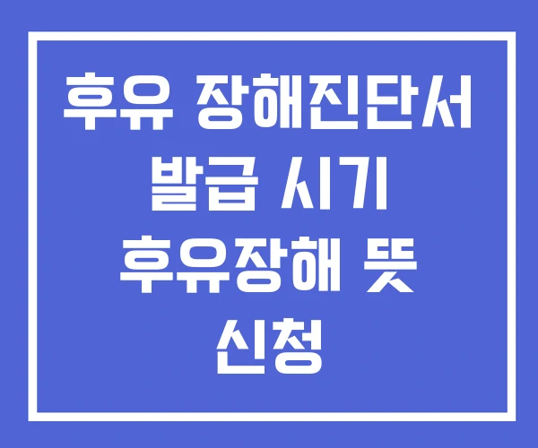 후유 장해진단서 발급 시기 후유장해 뜻 신청