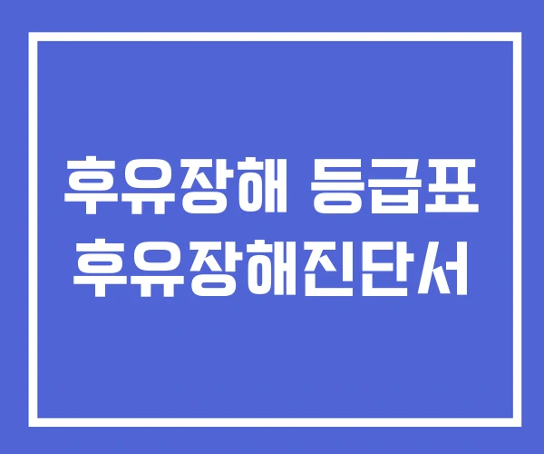 후유장해 등급표 후유장해진단서