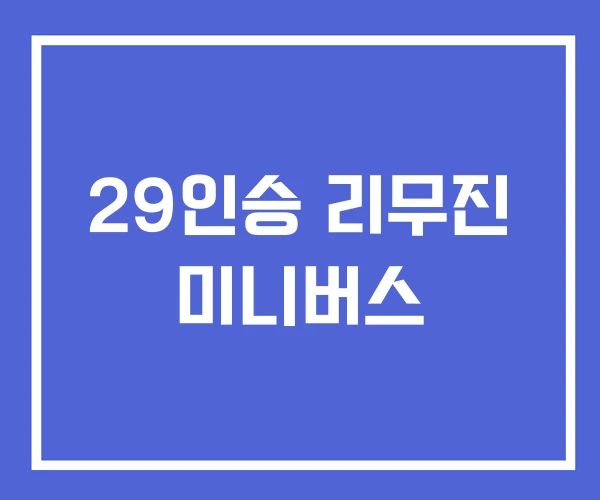 29인승 리무진 미니버스
