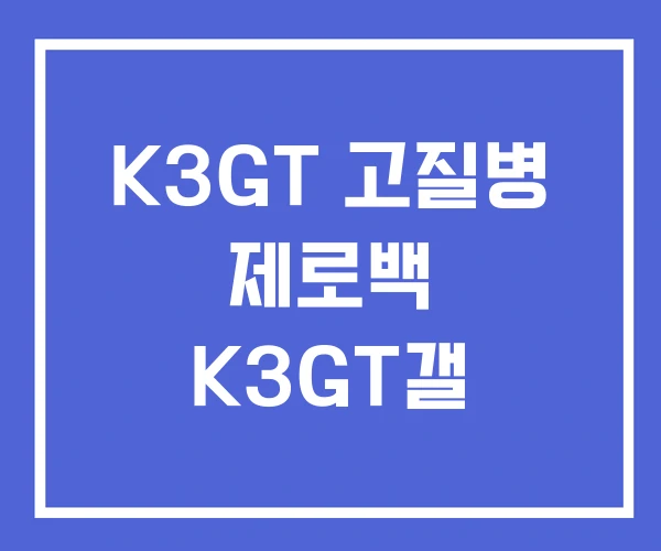 K3GT 고질병 제로백 K3GT갤