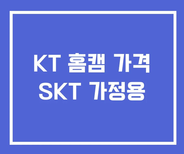 KT 홈캠 가격 SKT 가정용
