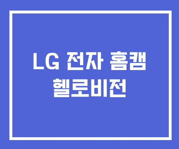 LG 전자 홈캠 헬로비전