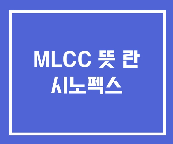 MLCC 뜻 란 시노펙스