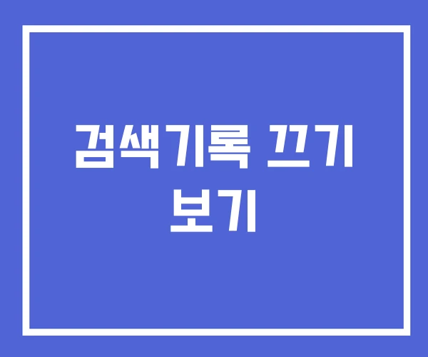 검색기록 끄기 보기