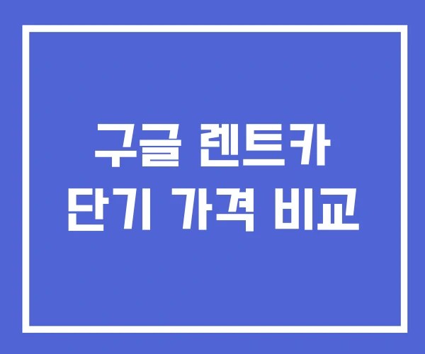 구글 렌트카 단기 가격 비교