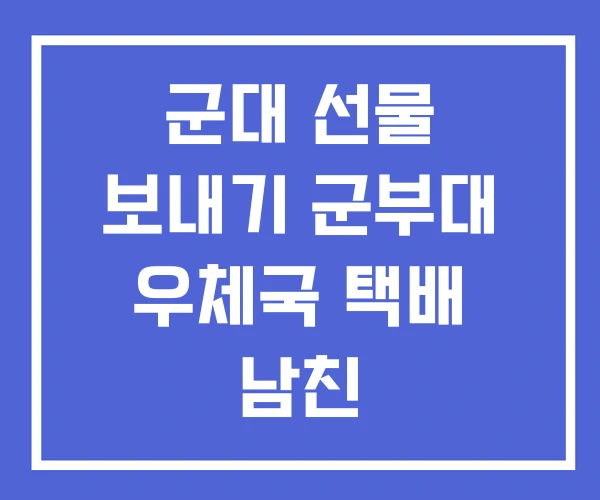 군대 선물 보내기 군부대 우체국 택배 남친