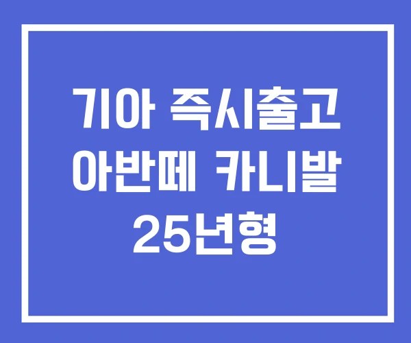 기아 즉시출고 아반떼 카니발 25년형