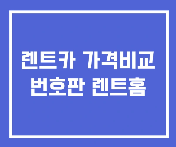 렌트카 가격비교 번호판 렌트홈