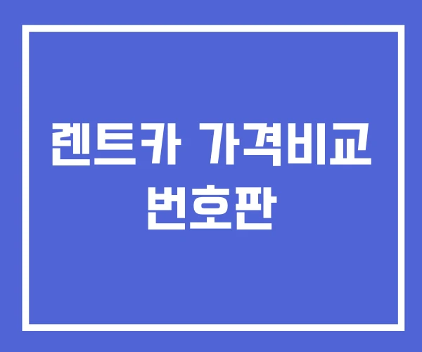 렌트카 가격비교 번호판