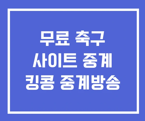 무료 축구 사이트 중계 킹콩 중계방송