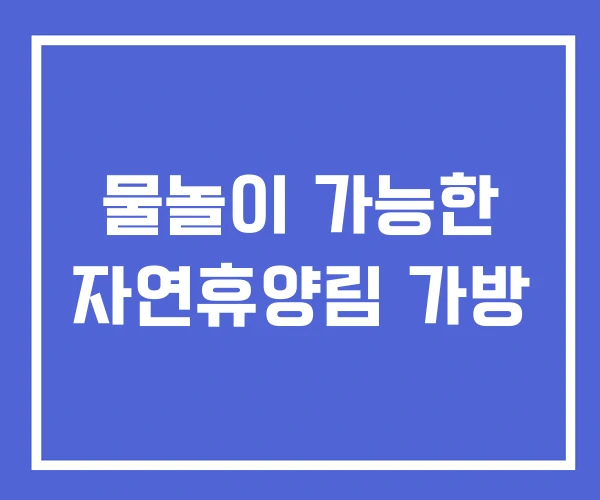 물놀이 가능한 자연휴양림 가방