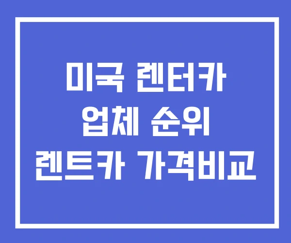 미국 렌터카 업체 순위 렌트카 가격비교 미국 렌터카 업체 순위 렌트카 가격비교