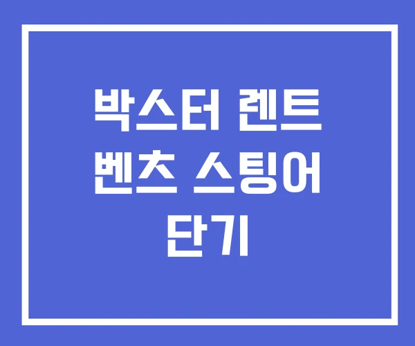 박스터 렌트 벤츠 스팅어 단기 박스터 렌트 벤츠 스팅어 단기