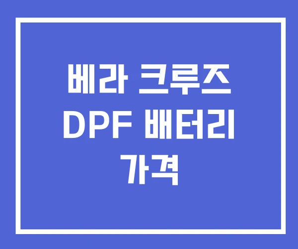 베라 크루즈 DPF 배터리 가격