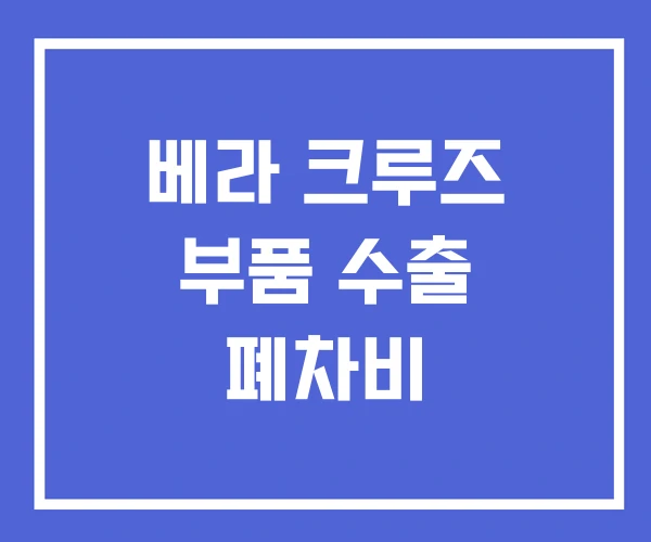 베라 크루즈 부품 수출 폐차비
