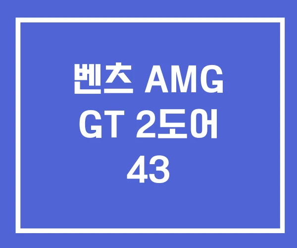 벤츠 AMG GT 2도어 43