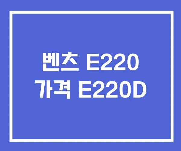 벤츠 E220 가격 E220D 벤츠 E220 가격 E220D