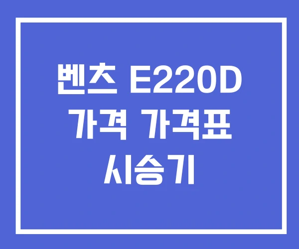 벤츠 E220D 가격 가격표 시승기 벤츠 E220D 가격 가격표 시승기
