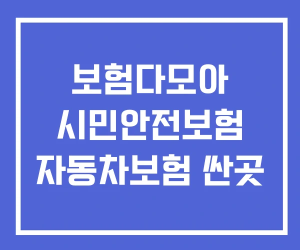 보험다모아 시민안전보험 자동차보험 싼곳 보험다모아 시민안전보험 자동차보험 싼곳