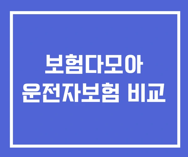 보험다모아 운전자보험 비교 보험다모아 운전자보험 비교