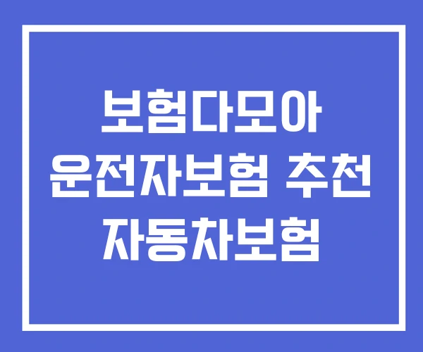 보험다모아 운전자보험 추천 자동차보험
