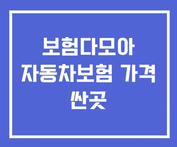 보험다모아 자동차보험 가격 싼곳 보험다모아 자동차보험 가격 싼곳
