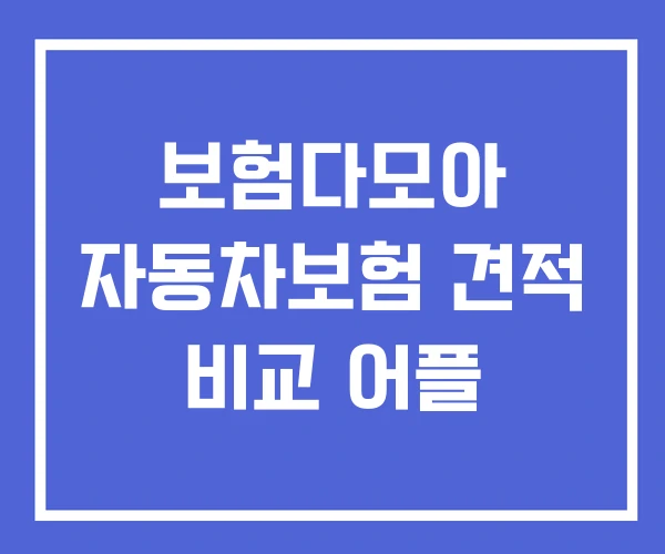 보험다모아 자동차보험 견적 비교 어플 보험다모아 자동차보험 견적 비교 어플
