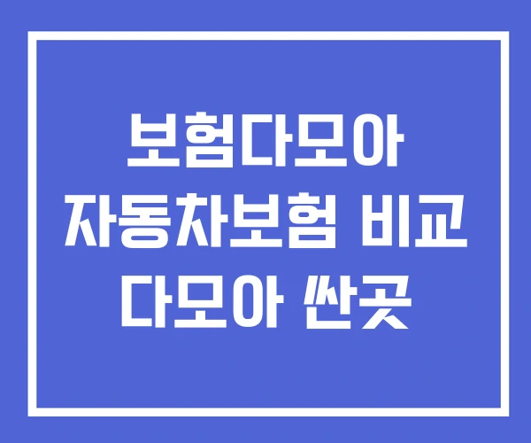 보험다모아 자동차보험 비교 다모아 싼곳