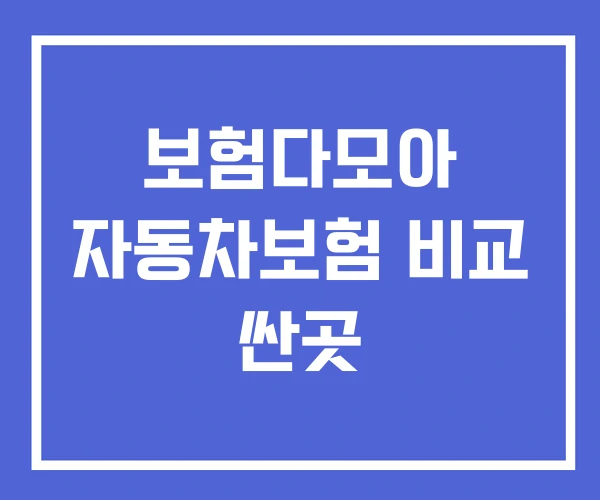 보험다모아 자동차보험 비교 싼곳 보험다모아 자동차보험 비교 싼곳