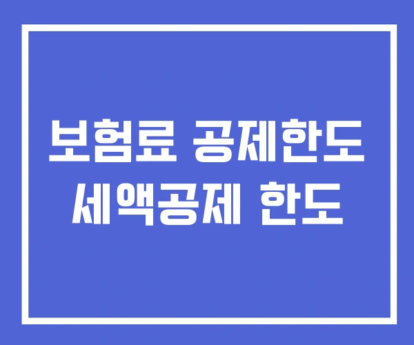 보험료 공제한도 세액공제 한도