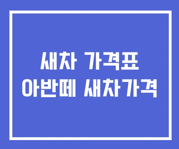 새차 가격표 아반떼 새차가격