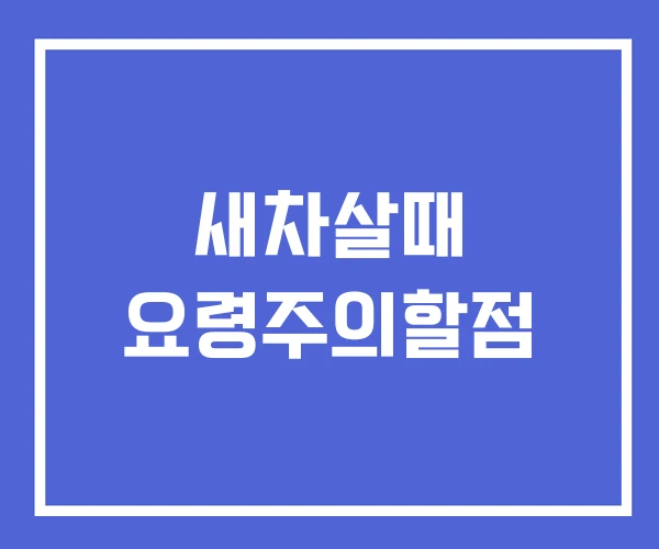 새차살때 요령주의할점