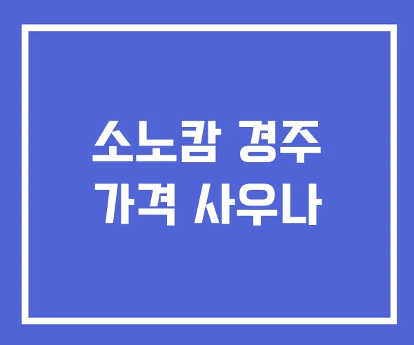 소노캄 경주 가격 사우나 소노캄 경주 가격 사우나