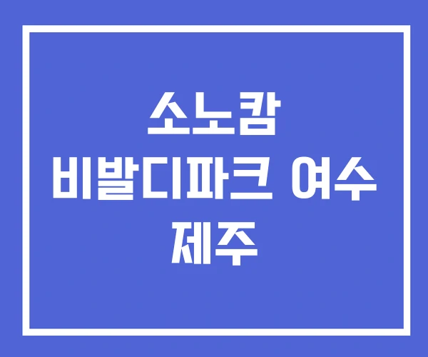 소노캄 비발디파크 여수 제주 소노캄 비발디파크 여수 제주
