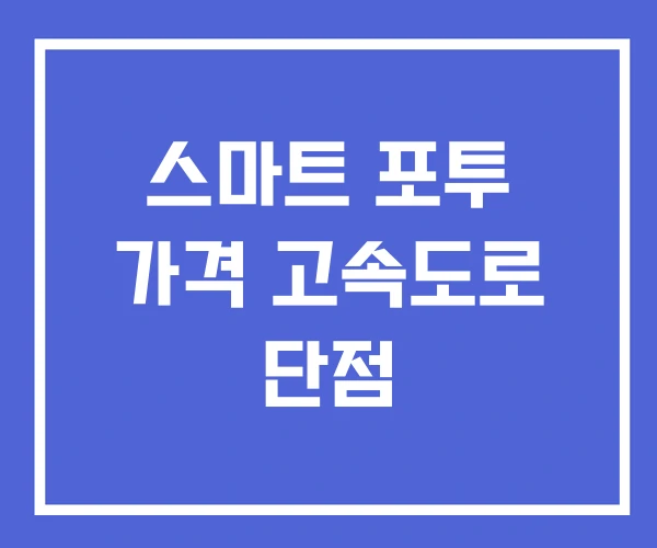 스마트 포투 가격 고속도로 단점
