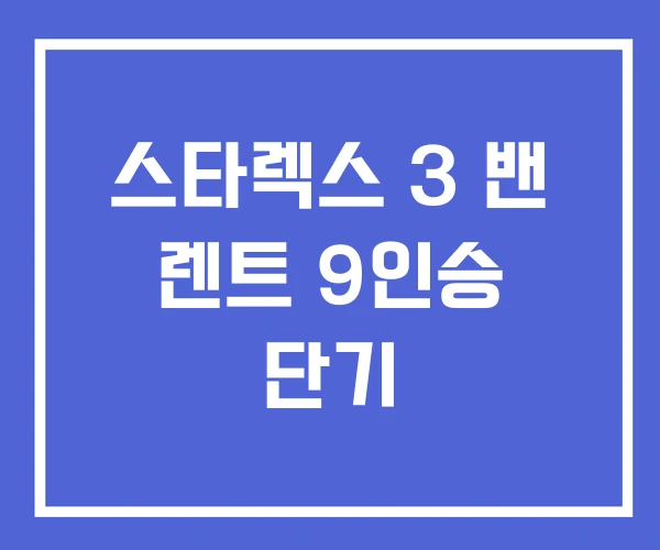 스타렉스 3 밴 렌트 9인승 단기