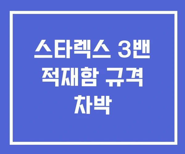 스타렉스 3밴 적재함 규격 차박
