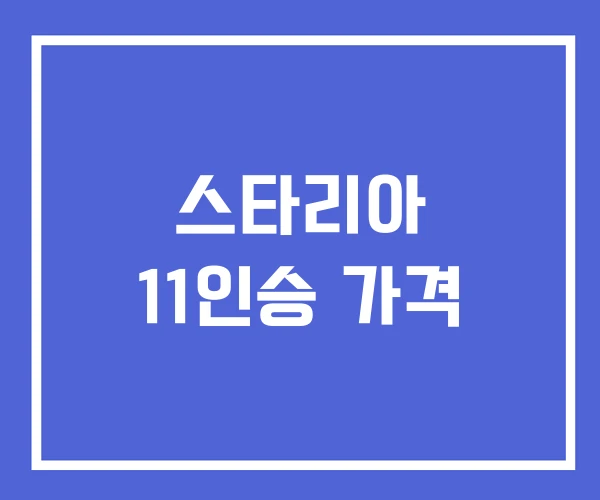 스타리아 11인승 가격 스타리아 11인승 가격