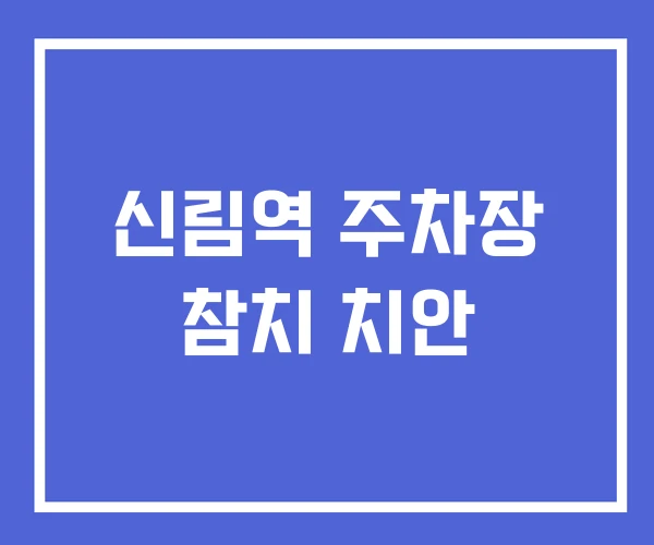 신림역 주차장 참치 치안 신림역 주차장 참치 치안