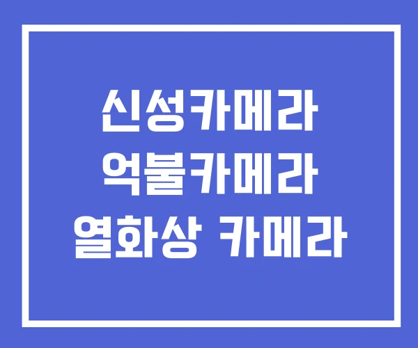 신성카메라 억불카메라 열화상 카메라