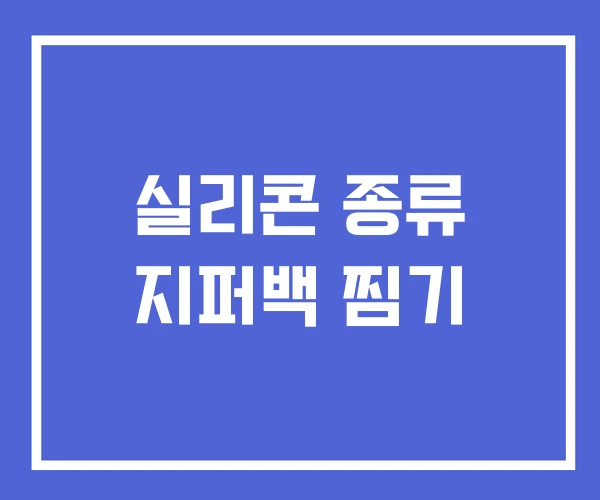 실리콘 종류 지퍼백 찜기