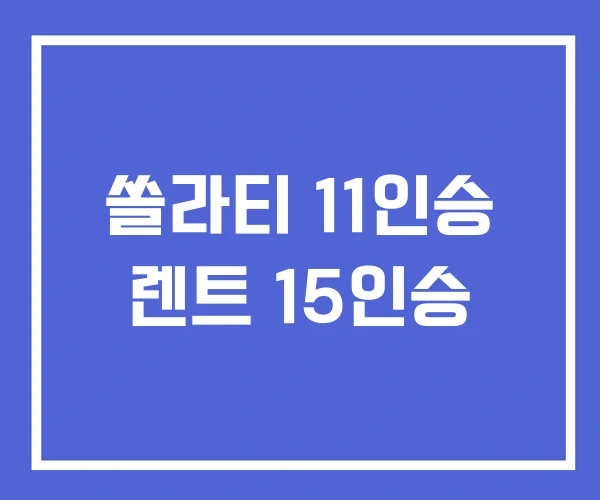 쏠라티 11인승 렌트 15인승