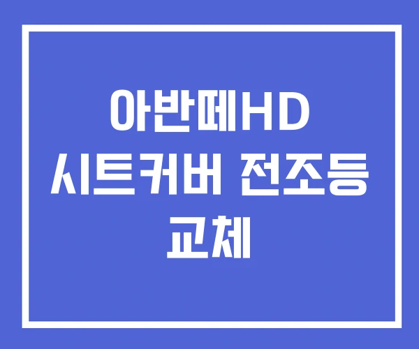 아반떼HD 시트커버 전조등 교체