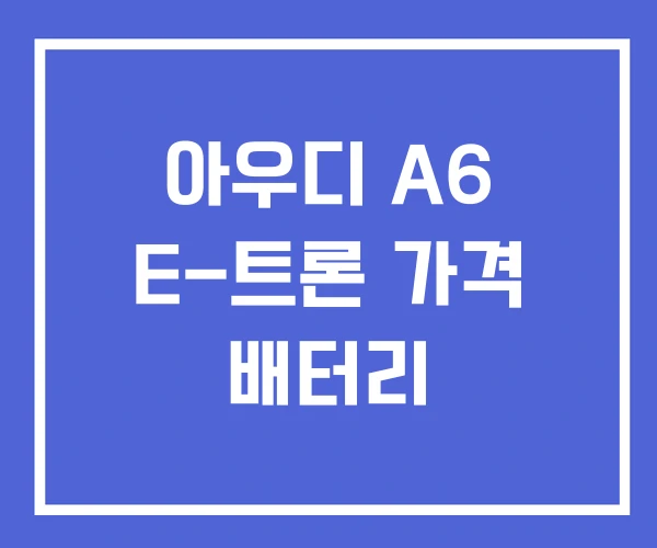 아우디 A6 E-트론 가격 배터리