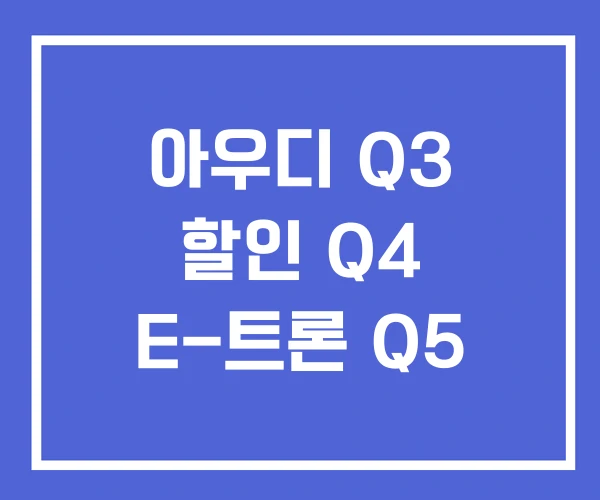 아우디 Q3 할인 Q4 E-트론 Q5