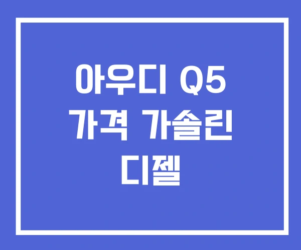 아우디 Q5 가격 가솔린 디젤