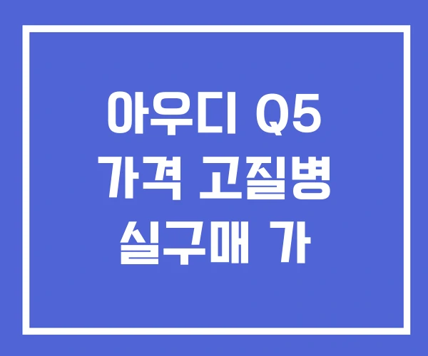 아우디 Q5 가격 고질병 실구매 가