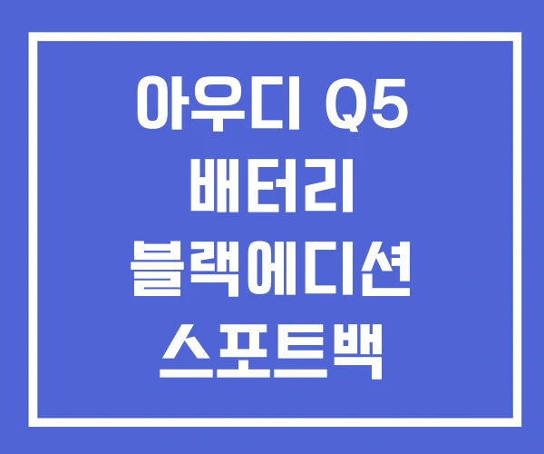 아우디 Q5 배터리 블랙에디션 스포트백